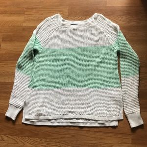 Gap loose fit white and mint sweater